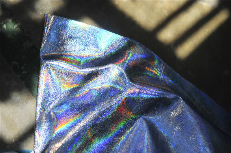 130cm*100cm holographic synthetic leather fashion style Soft bottom imitation cloth Ice crack laser clothes fabric | Дом и сад