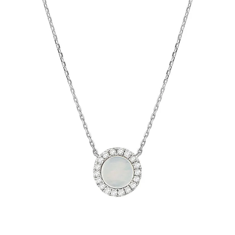 Lnngy Pure 18K White Gold Female Diamond Sets Natural Onyx Round-shaped Earring Pendant Necklace Bracelet Jewelry | Украшения и