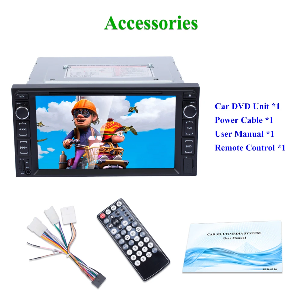 Автомобильный dvd-плеер AMPrime 2 din " TFT-LCD с сенсорным экраном, Bluetooth DVD/CD/MP3/USB/SD/AUX, автомобильный стерео резервный фотоаппарат, мультимедийный плеер