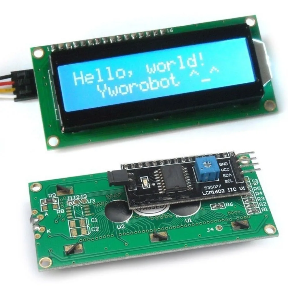 2 шт. = 1 16*2 1602 16x2 ЖК желтый дисплей HD44780 персональный + IIC/I2C/TWI/последовательный