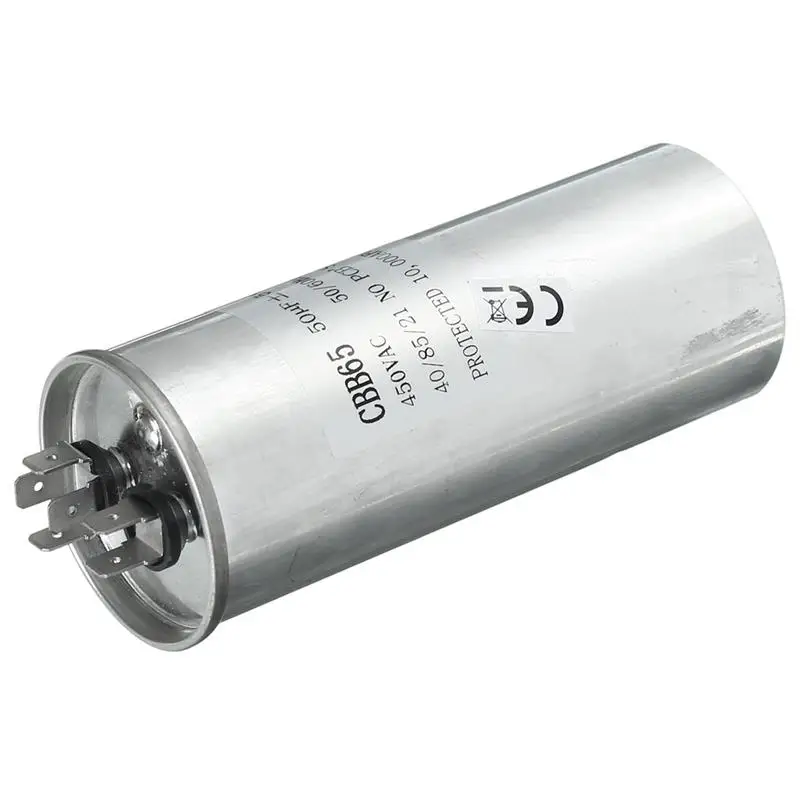 CBB65 50 мкФ AC 450V 50/60HZ запуска двигателя конденсатор, алюминиевая крышка компрессора кондиционера для автомобиля