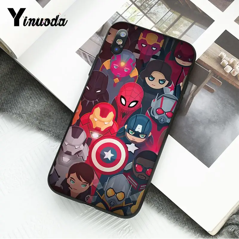 Yinuoda Дэдпул Железный человек Марвел Мстители логотип DIY чехол для телефона iphone 11 Pro Max 8 7 6 6S Plus X XS MAX 5 5S SE XR - Цвет: A5