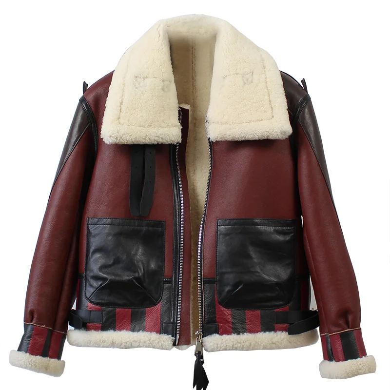 OFTBUY/2019 зимняя куртка Женское пальто из натурального меха натуральной кожи теплая
