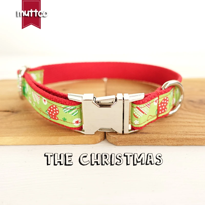 

MUTTCO retailing unique design MERRY CHRISTMAS design dog collar 5 sizes UDC011