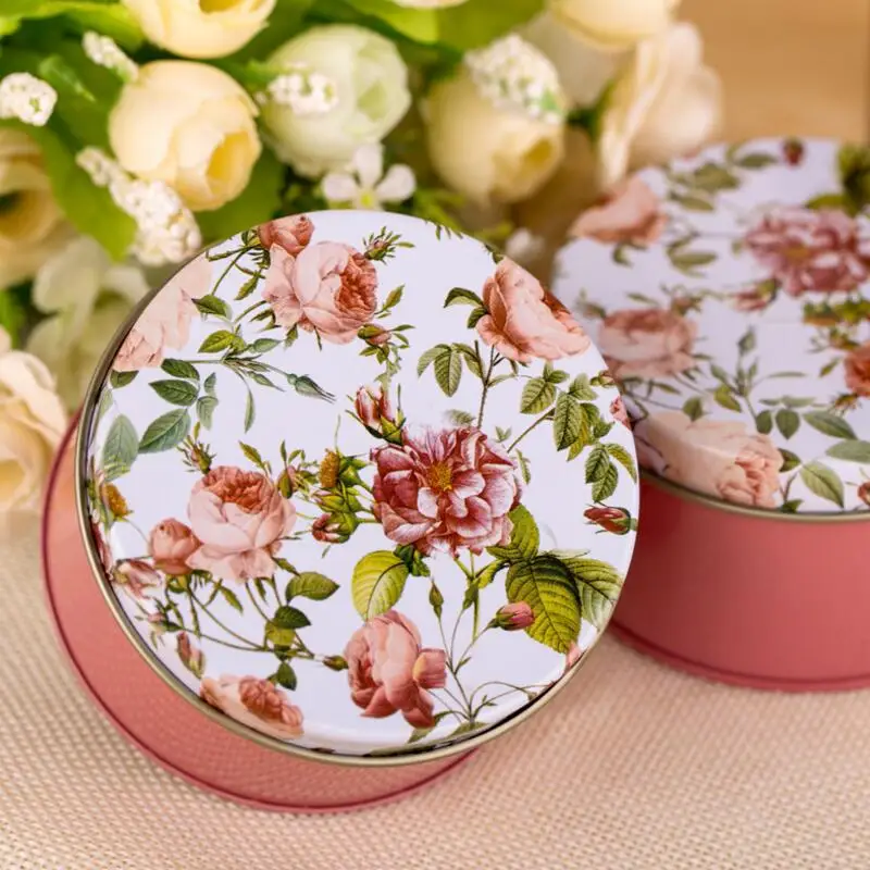 4 шт./лот круглая жестяная Свадебная коробка креативная железная День Святого