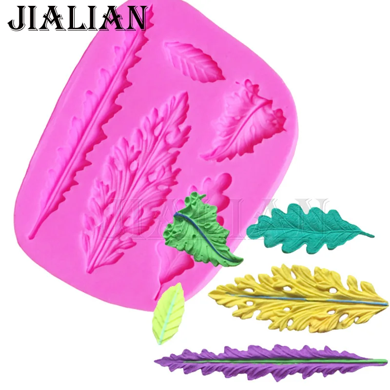 Силиконовая форма для выпечки листьев шоколада 3D T0425|fondant silicone molds|silicone moldfondant |