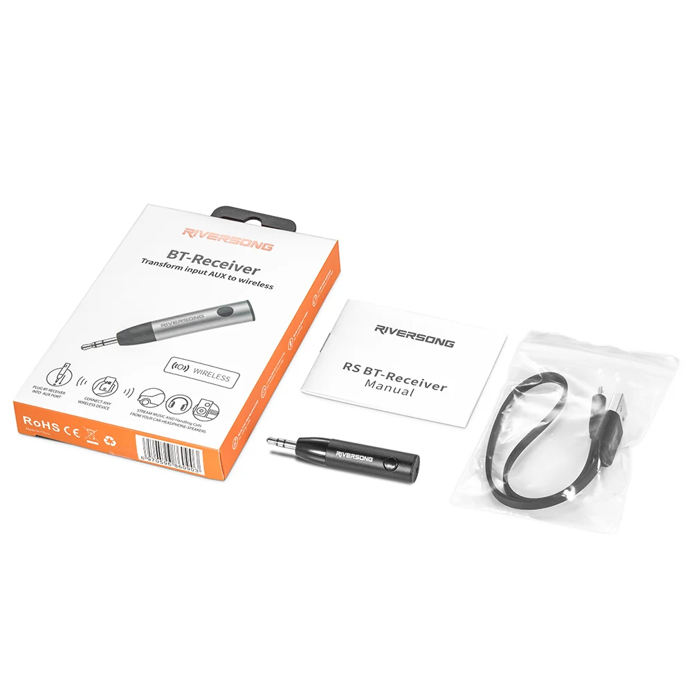 Отель Riversong 3 5 мм мини-джек Bluetooth аудио приемник беспроводной музыка