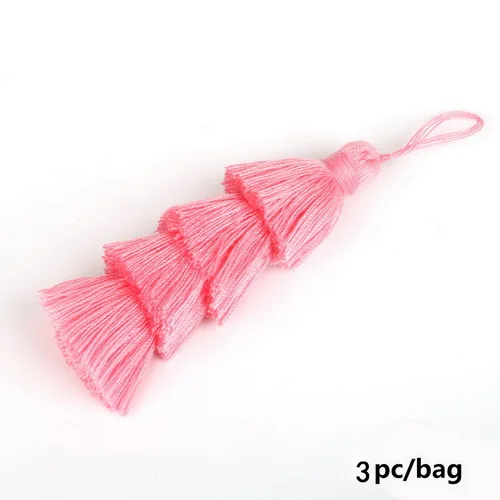 Pink 8 см многоцветный Атлас шелковые кисточки Шарм Кулон Сатиновые кисточки для брелка DIY Изготовление застежки для сережек материалы 4 слоя - Цвет: Pink
