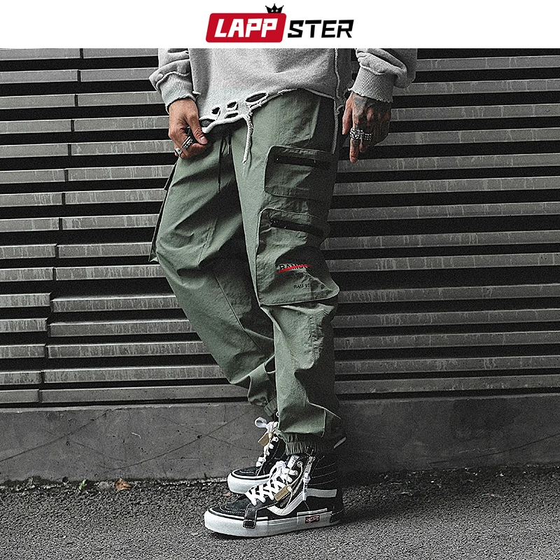 Брюки-карго LAPPSTER мужские с карманами Японская уличная одежда джоггеры на молнии