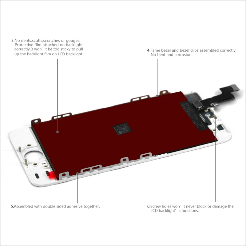 50 шт./лот DHL для iPhone 5S ЖК-дисплей сенсорный экран дигитайзер черный/белый Высокое качество комплекты сменных деталей AAA lcd