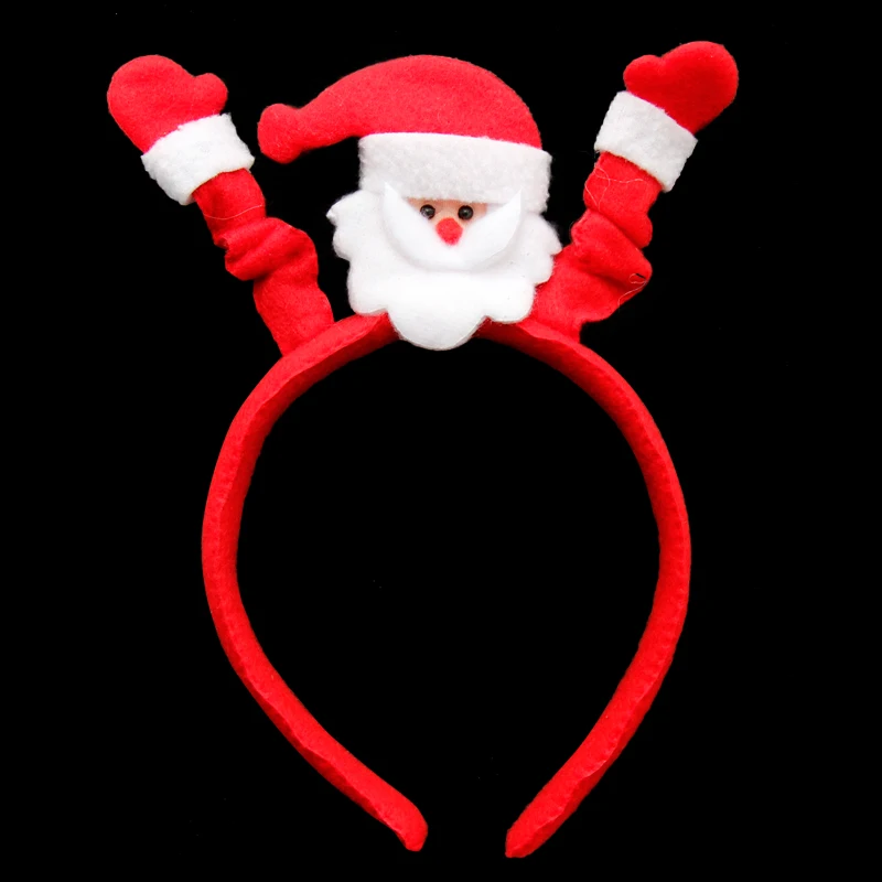 Santa Claus A Рождественские повязки на голову с весенним снеговиком, Санта Клаусом, оленем, медведем, головной убор для вечеринки, костюм для выступлений для детей - Цвет: Santa Claus A
