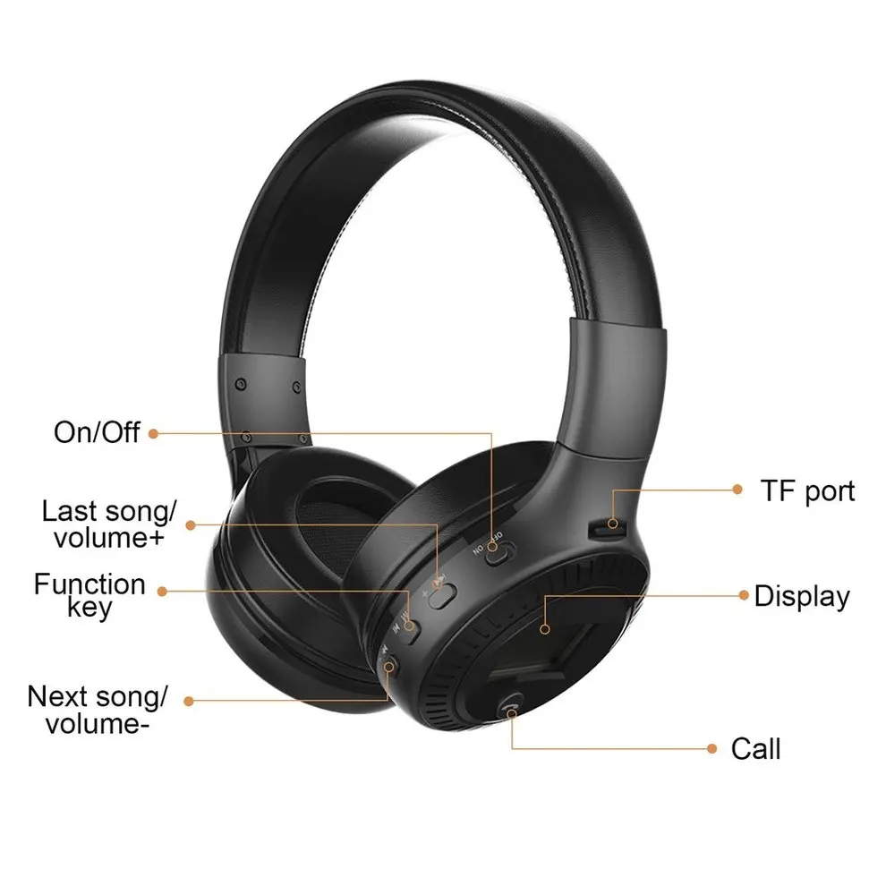 5 шт. Bluetooth наушники B19 ЖК дисплей Дисплей Беспроводной стерео с микрофоном Micro