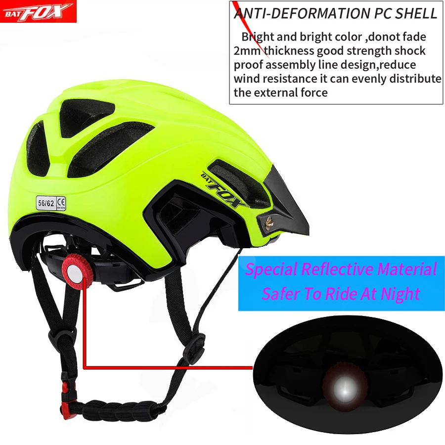BATFOX Велоспорт Шлем шоссейный велосипед горный шлем Сверхлегкий велосипедный MTB