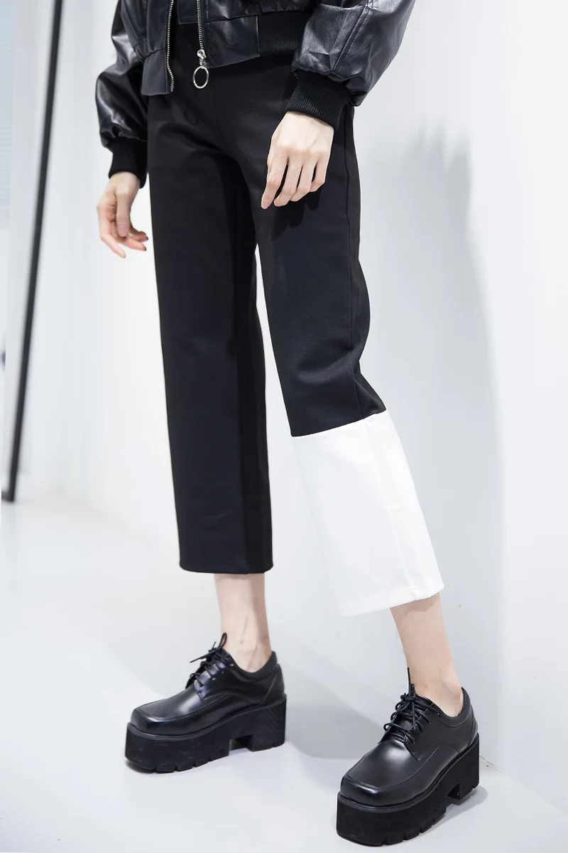 Брюки женские Асимметричные с высокой талией в стиле ретро|black trousers|casual pants womenpants