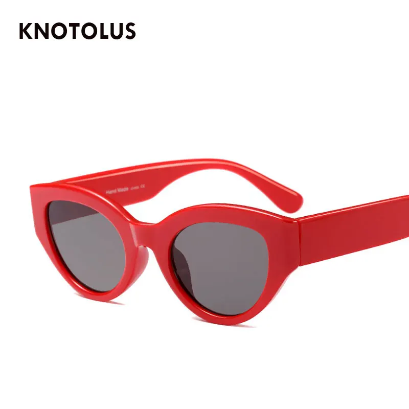 Knotolus 2018 новинка CatEye женские солнцезащитные очки розовые линзы мужские Ретро