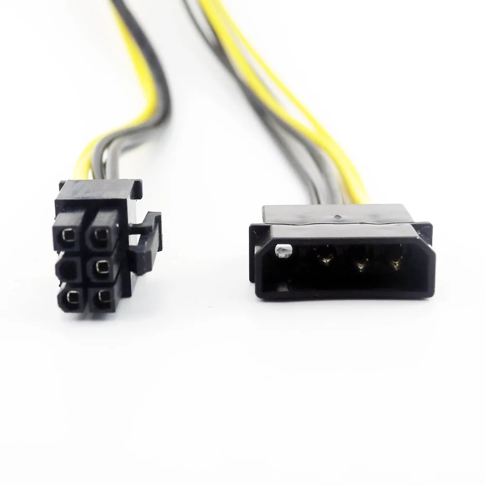 1x 4 контактный разъем Molex для 6 Pin PCI Express Female PCIE видео адаптер питания