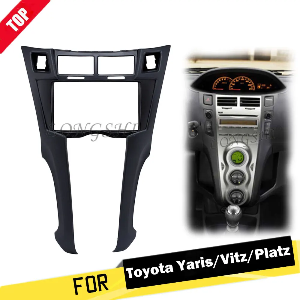 LONGSHI 2 Din стерео рамы отделка Kit приборной панели для 2005-2011 Toyota Yaris Vitz Platz dvd-плеер установка ободок 2din