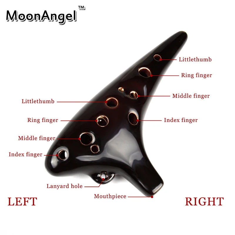 Коричневый черный фарфоровый узор окарина 12 отверстий SC key Wind музыкальный