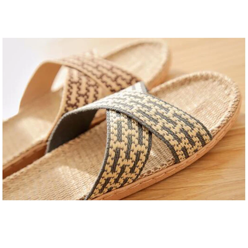 Мужские летние льняные шлепанцы домашние удобные тапочки из ЭВА мужские сланцы