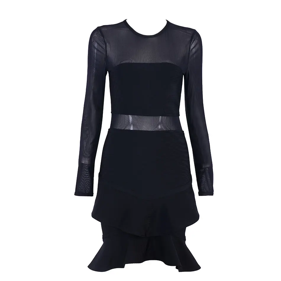 DressBird женское платье осень-зима с длинным рукавом Бандажное облегающее