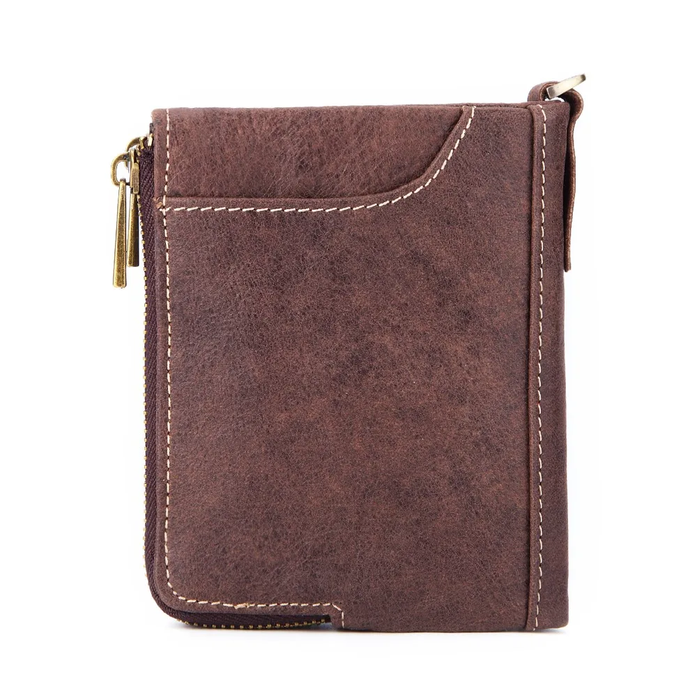 Мужской кошелек на молнии Muurdde винтажный мини из натуральной кожи для монет Crazy