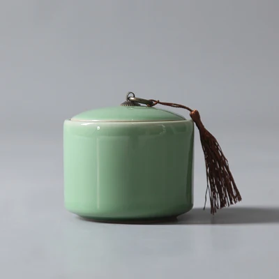 di kiln Герметичные celadon фарфоровые контейнеры для чая коробка для хранения галстука guan yin/da hong pao/jin jun mei чайная коробка - Цвет: di kiln