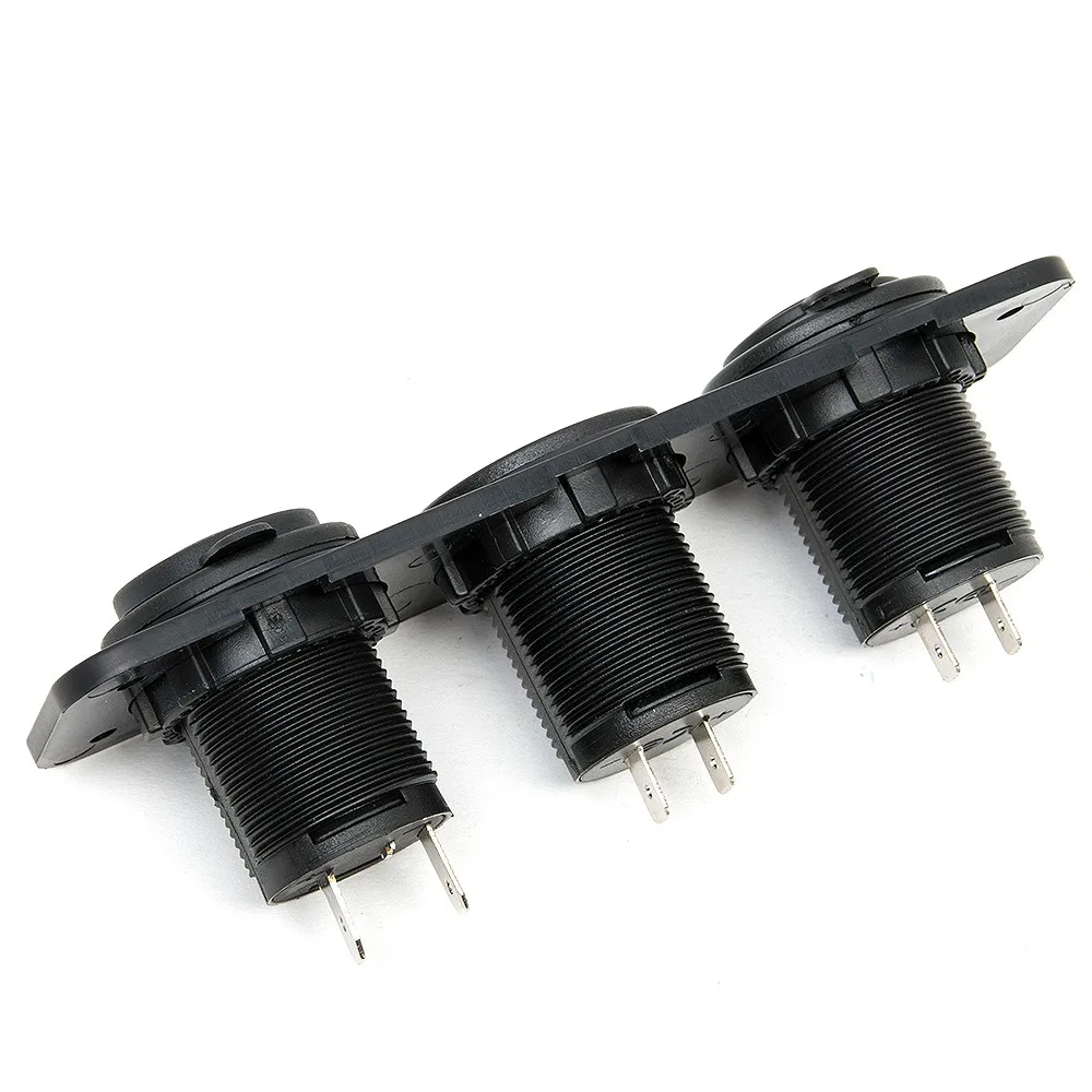 3 отверстия панель Разъем питания двойной USB Автомобильное зарядное устройство