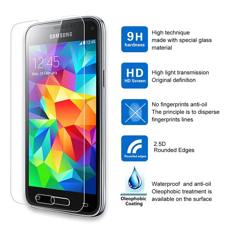 0 3 мм 9 H закаленное Стекло пленка для samsung Galaxy S3 S4 S6 S5 мини 2.5D анти knock Защита экрана