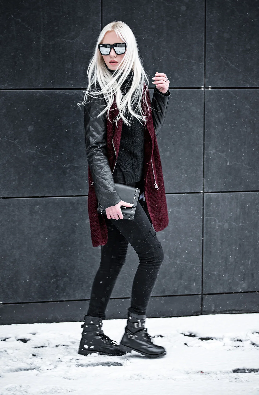 Шикарная стеганая куртка из искусственной кожи с косой молнией и стоячим воротником, пальто из искусственной кожи, ветровка в клетку, длинный кардиган