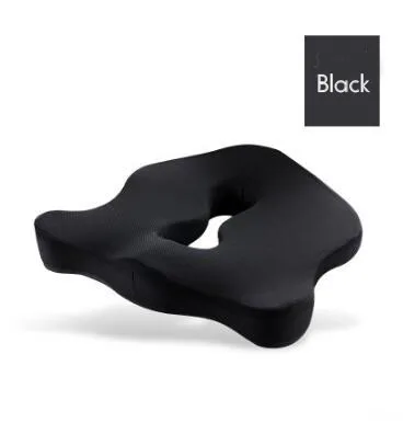 Black Сетчатая Ткань Медленный отскок памяти подушка для сидения из пенополистирола для стула для машины, офиса, дома ягодицы сиденья мягкое дышащее сиденье с отверстием - Цвет: Black