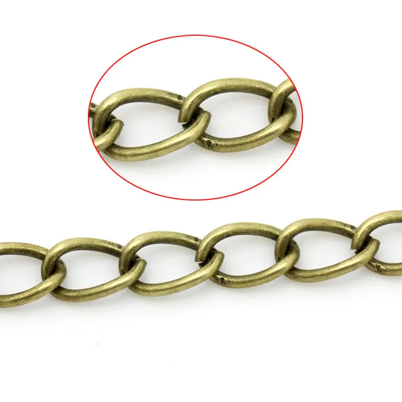 DoreenBeads Link цепь из античной бронзы 8х5 мм 3 м (B27156)|chain lock|chain stickerchain silver |