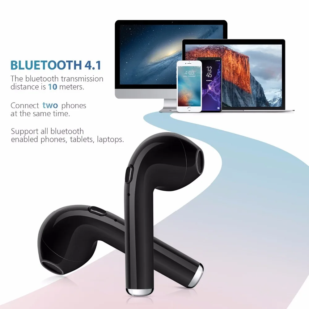 100 шт./лот HBQ I7s Беспроводной наушники с порошок банк гарнитура Bluetooth в ухо