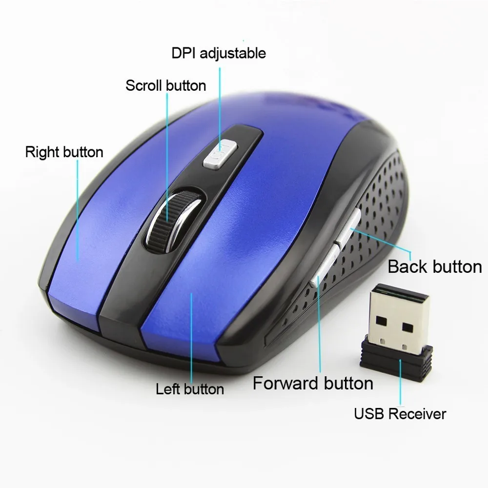 CHYI, беспроводная мышь, эргономичная, 2,4 ГГц, 1600 dpi, USB2.0 приемник, мышь для ПК, ноутбука, рабочего стола, Raton inalambrico, Питание от 2* AAA батареи