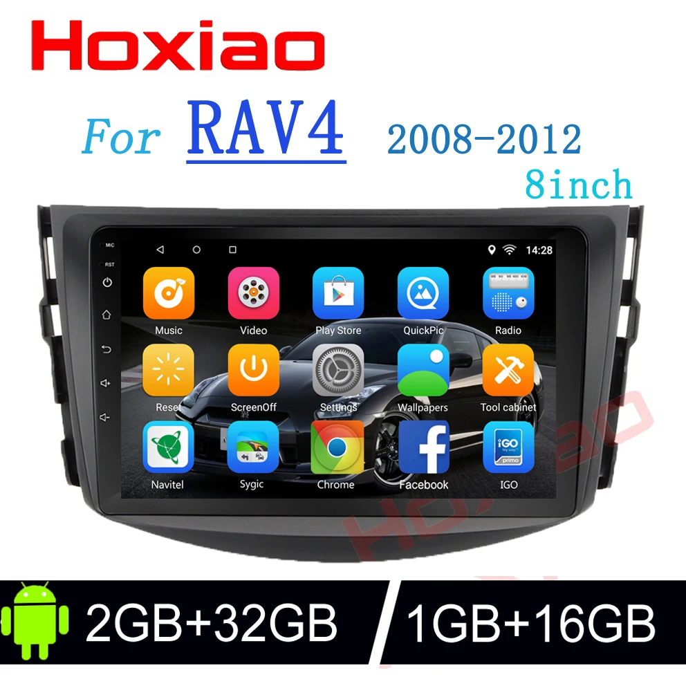Hoxiao Android для Toyota Rav 4 RAV4 2008 2012 GPS HD мультимедийный плеер карта навигации WIFI BT без dvd MF