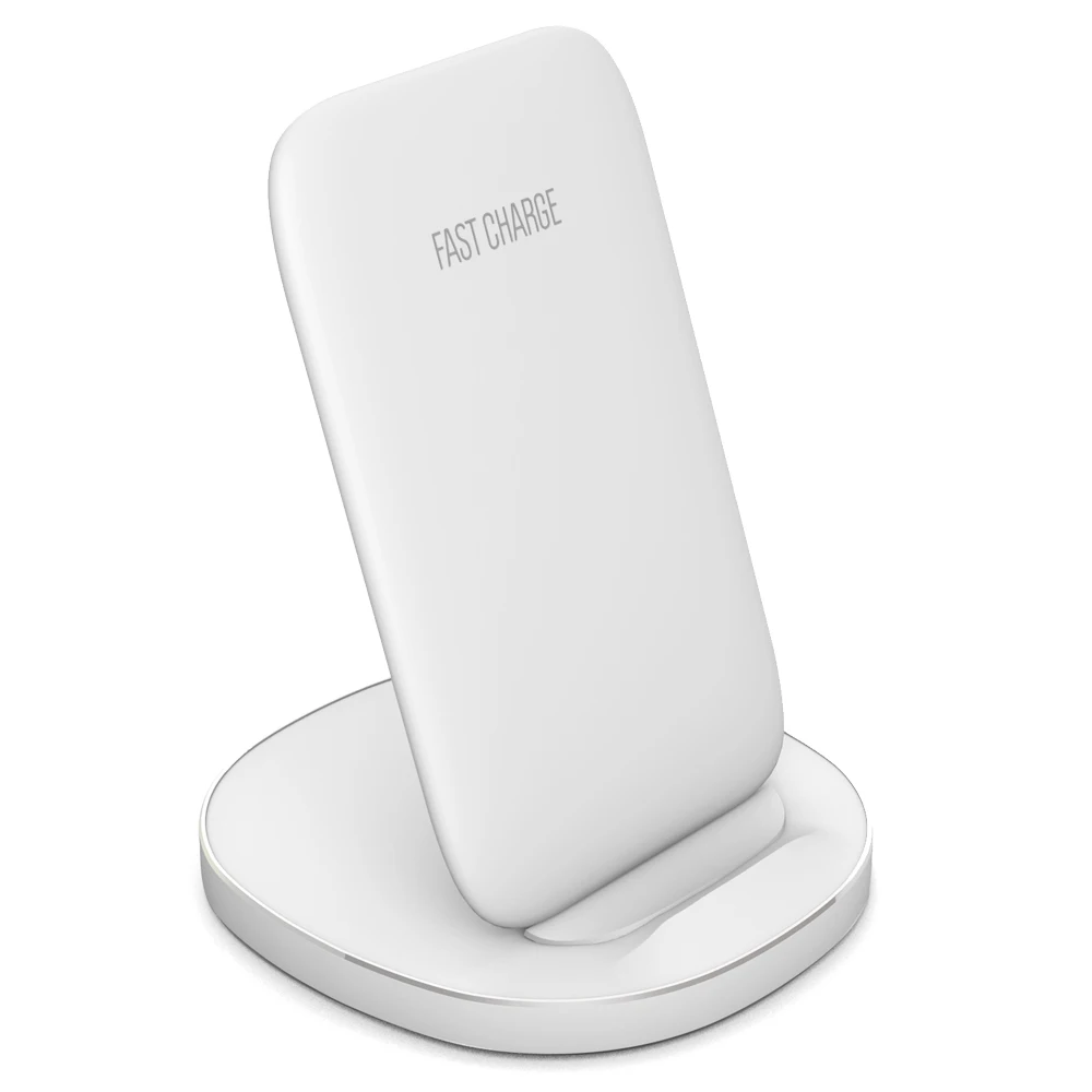 White Ascromy подставка Qi Беспроводное зарядное устройство для iPhone X XS Max XR 8 Plus док-станция держатель телефона для samsung Быстрое зарядное устройство индукция - Тип штекера: White