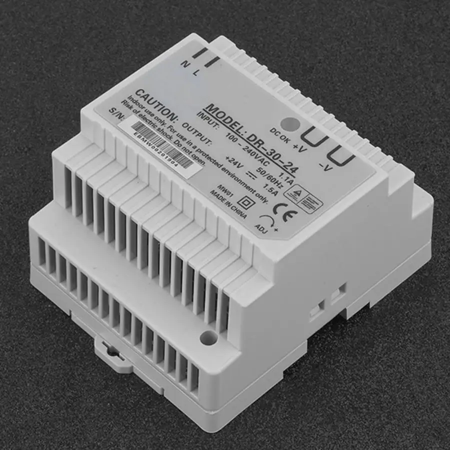 DR 30 24 30W одиночный выход 24V Din Rail источник питания AC/DC импульсный
