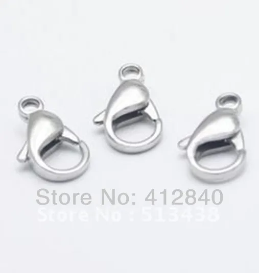 

100pcs polished 9mm High quality 316L Stainless steel lobster clasps .jewelry accessories.DIY necklace bracelet wholesale