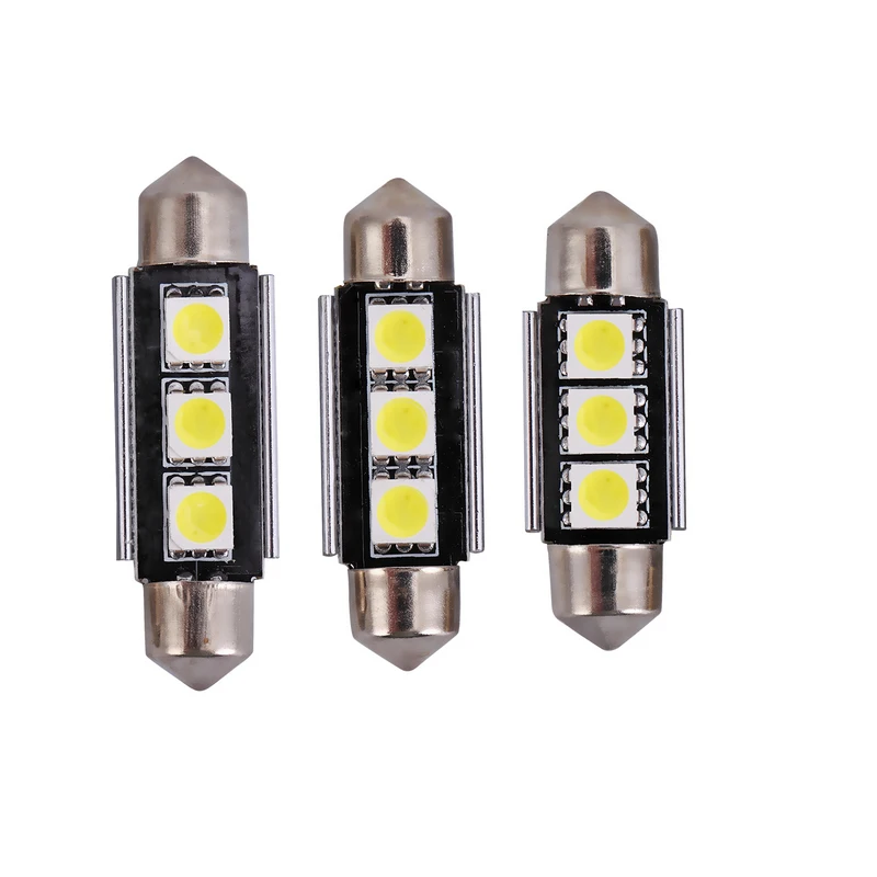 50 шт./лот Canbus гирлянда 36 мм 39 42 3 SMD 5050 без ошибок авто лампа купольная C5W