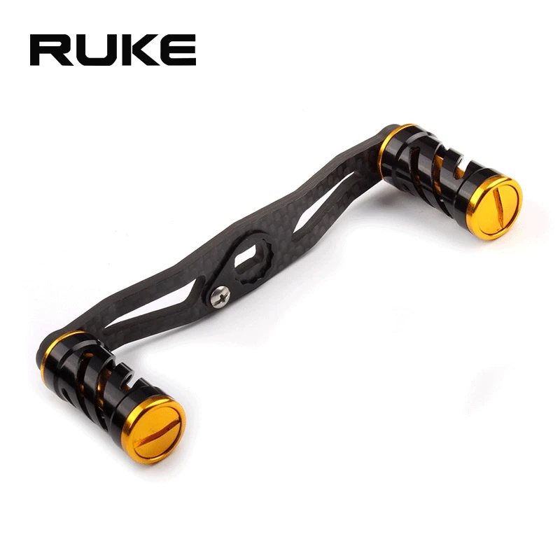 RUKE fishing reel handle hole size 8*5 mm suit for Abu and Daiwa carbon handle with metal knob DIY accessory free shipping