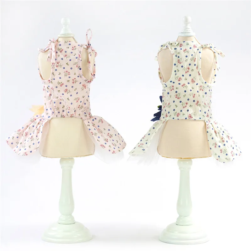 Flower Dog Wedding Party Princess Dress Tutu Skirt Summer Girl Puppy Hoodie Shirt Vest Costume Clothes For Chihuahua Yorkie | Дом и сад