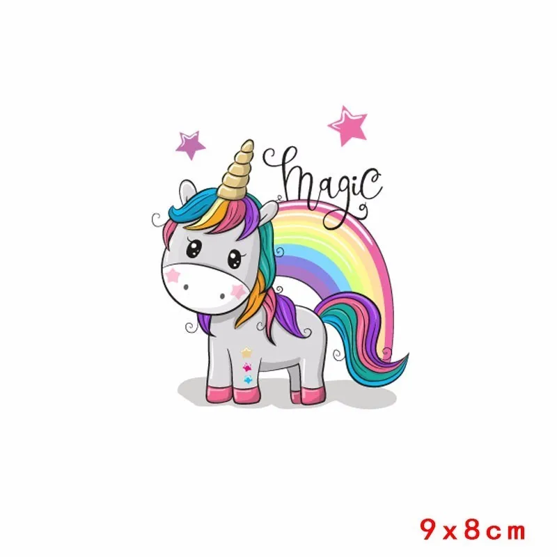 Pulaqi Kawaii нашивка единорога с железными нашивками принт на футболке платья теплопередача аппликация моющаяся дети милые наклейки декор H