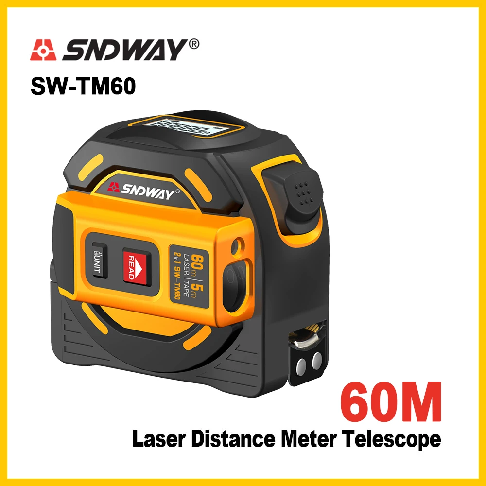 SW-TM60 SNDWAY лазерный дальномер Многофункциональный самоблокирующийся ручной инструмент устройства лазерный дальномер - Цвет: SW-TM60