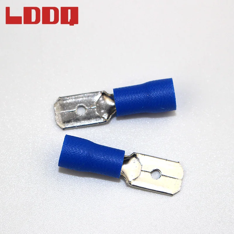 LDDQ 100 шт. папа Изолированная синяя электрическая лопатка обжимная Клемма 16-14AWG