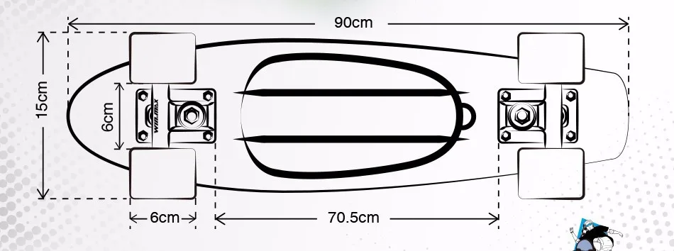 Winmax DIY пастельный цвет оригинальная плата 2" пластиковая скейтборд доска мальчик девочка ретро крейсер скейтборд