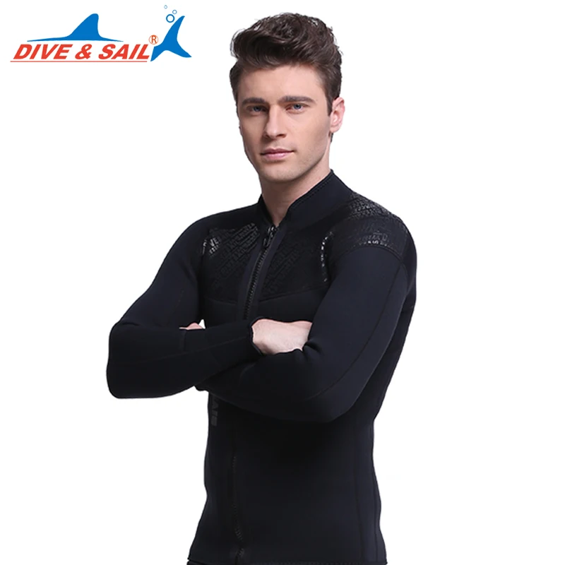 Мужской неопреновый гидрокостюм с длинным рукавом и молнией спереди 3 мм | Спорт