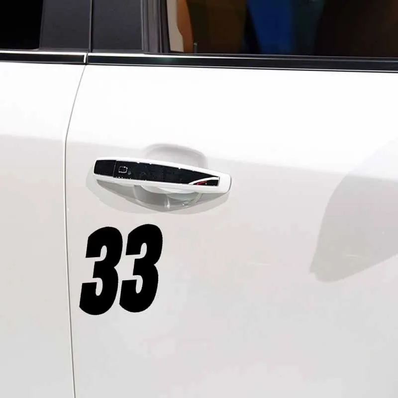 YJZT 14 см * 13 9 Виниловая наклейка с номером на удачу 33 автомобильный Стайлинг Декор