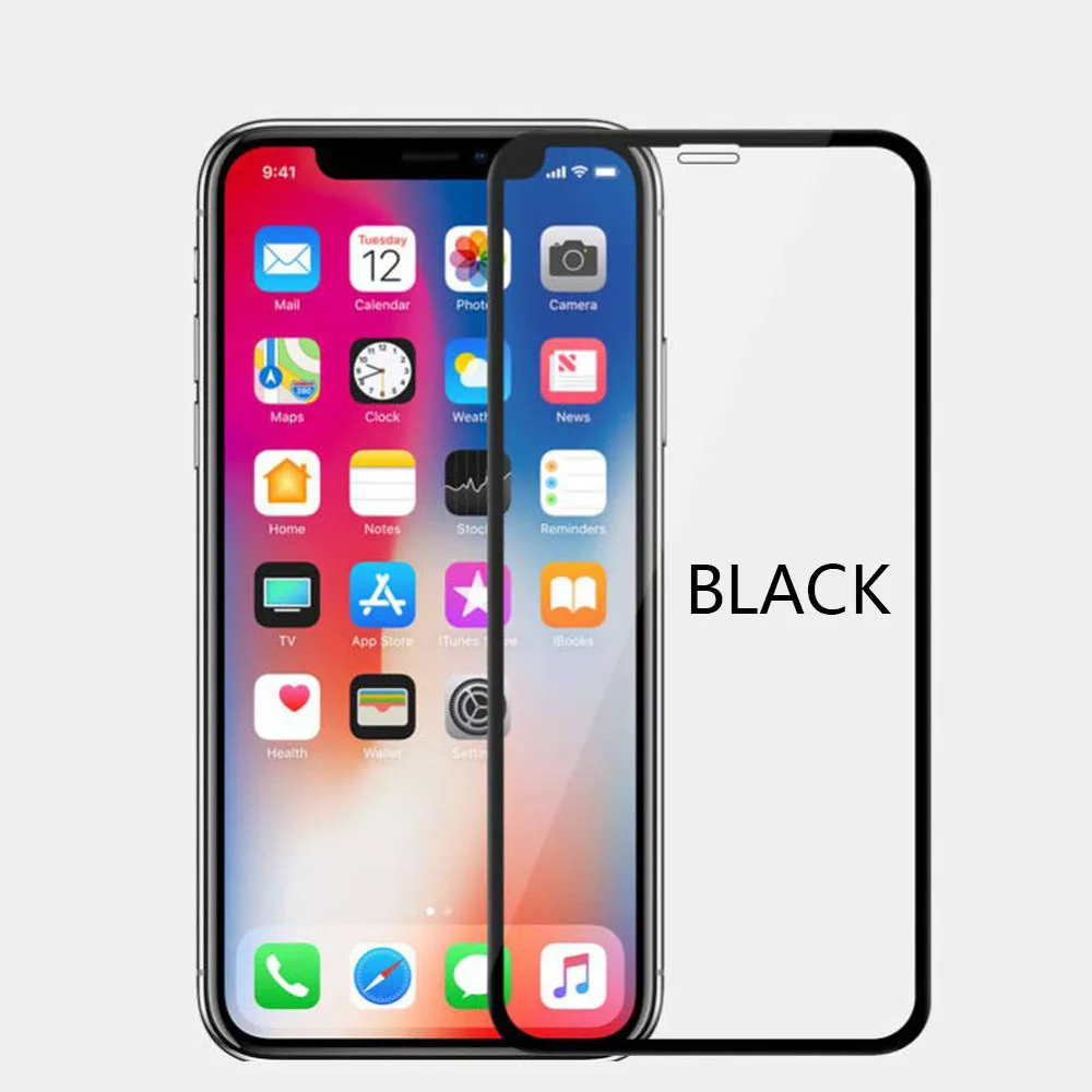 3 шт полное покрытие экрана протектор для iPhone X XR XS Max закаленное стекло на 5 6 7 8 Plus
