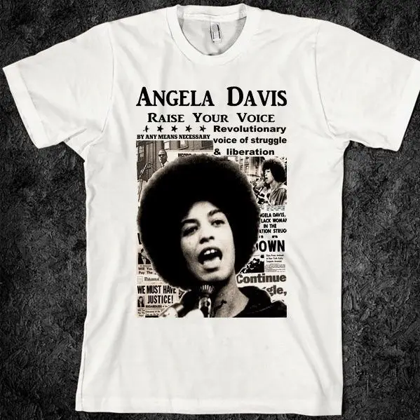 Новый Angela Davis футболка черный Книги по истории живет мужские и женские футболки S