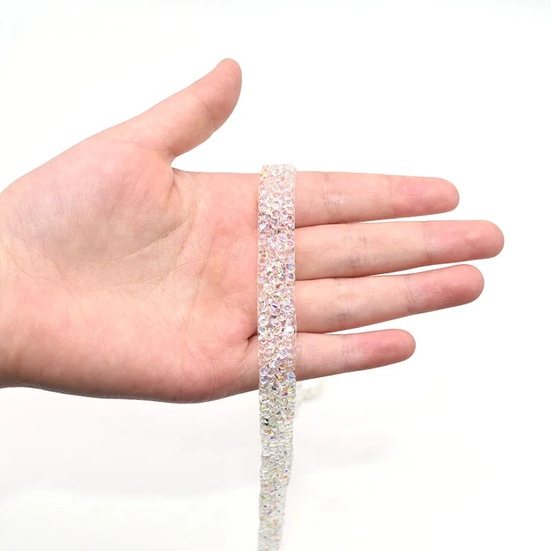 B01 1cm x 1yard 1 ярд кристалл швейная кружевная отделка Лента Горячая фиксация Стразы Лента железная аппликация для свадебного украшения вечерние платья DIY Craft 8 - Цвет: B01 1cm x 1yard