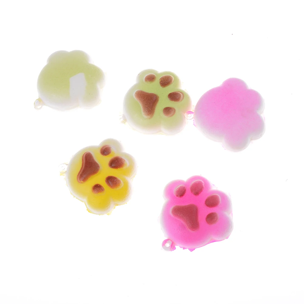 Новое поступление горячей Kawaii Мягкая мультфильм цепи Squishy Хлеб щенок Footprint